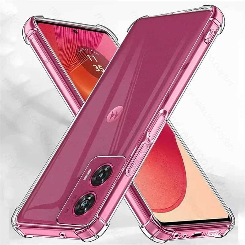 

Edge50Fusion Case Camera Protection Back Phone Cover For Motorola Edge 50 Fusion 5G 2024 Clear TPU Soft Airbag Shockproof Coque