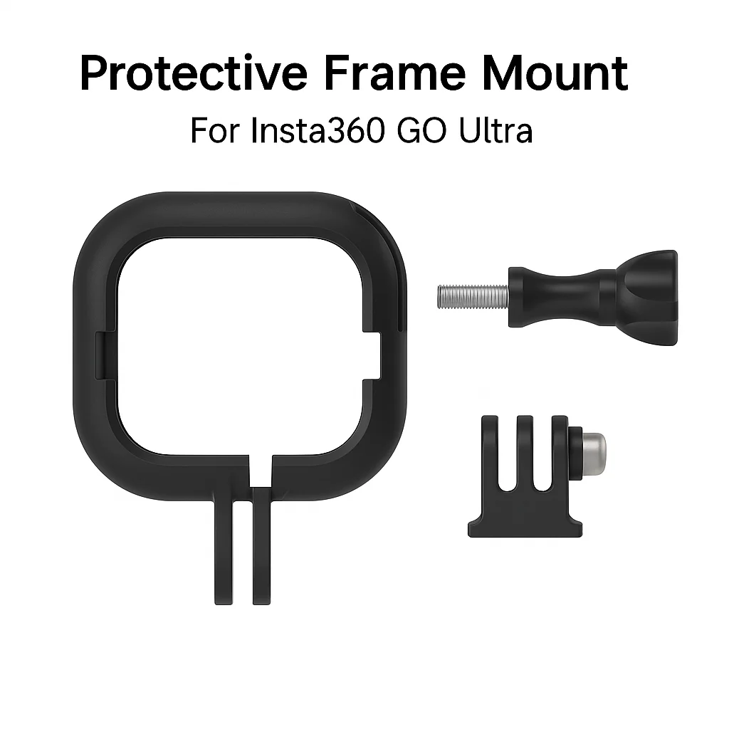 

For Insta360 GO Ultra Frame Housing | Expansion Mount with Adapter & Screw | Durable Protective Case Black