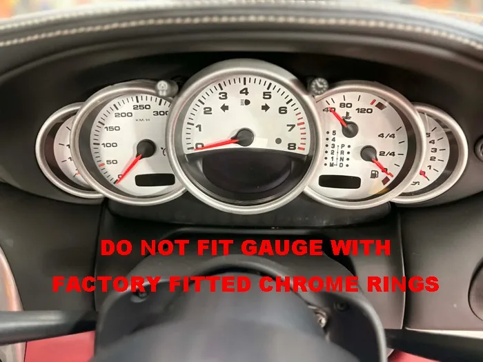 1 Set Matt Carbon Fiber Style Dashboard Dial Gauge Rings Bezel Trim for Porsche 911 996 S Turbo Targa view 2