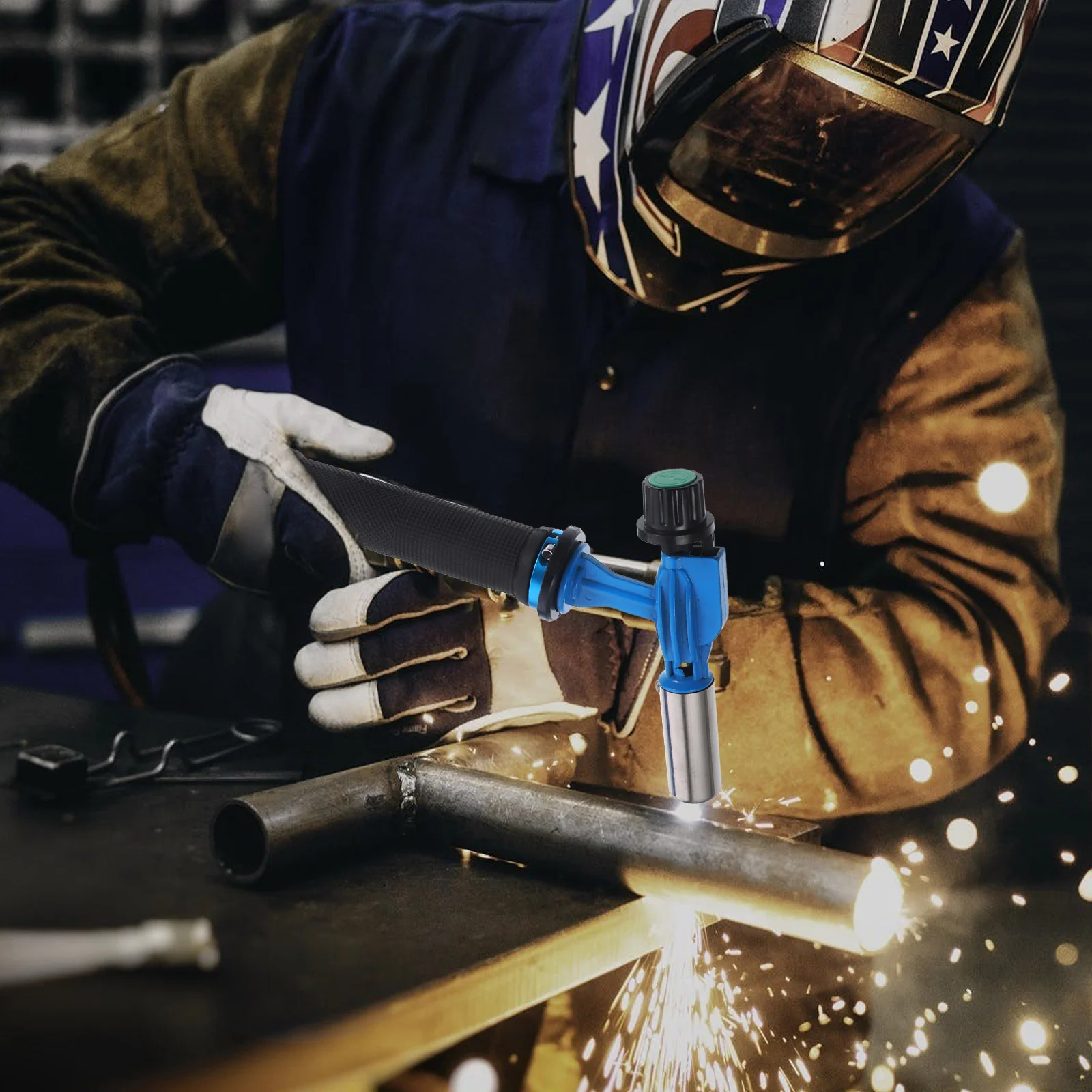 Torcia per saldatura a gas ad alta temperatura Rame Durevole Tubo antideflagrante Fiamma regolabile Uso domestico Pratico strumento di saldatura a gas