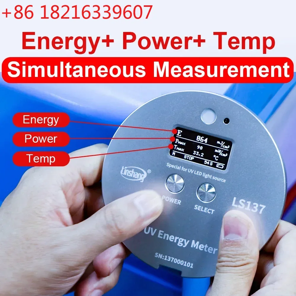 YAO Uv Energy Meter Radiometer UVA LED Light Sources LS137 Measure Energy, Power and Temperature Ultra-small Size High Precision