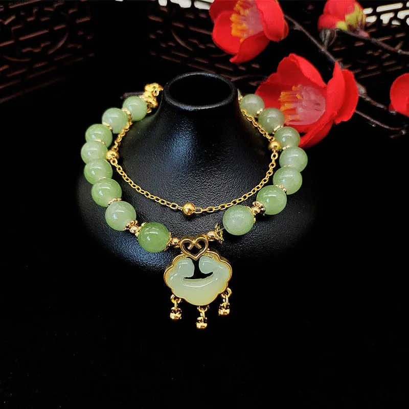 

Браслет-подвеска Peace Lock, лучший друг и одноклассник, универсальный, нишевый дизайн, высококачественное ретро-бусина.