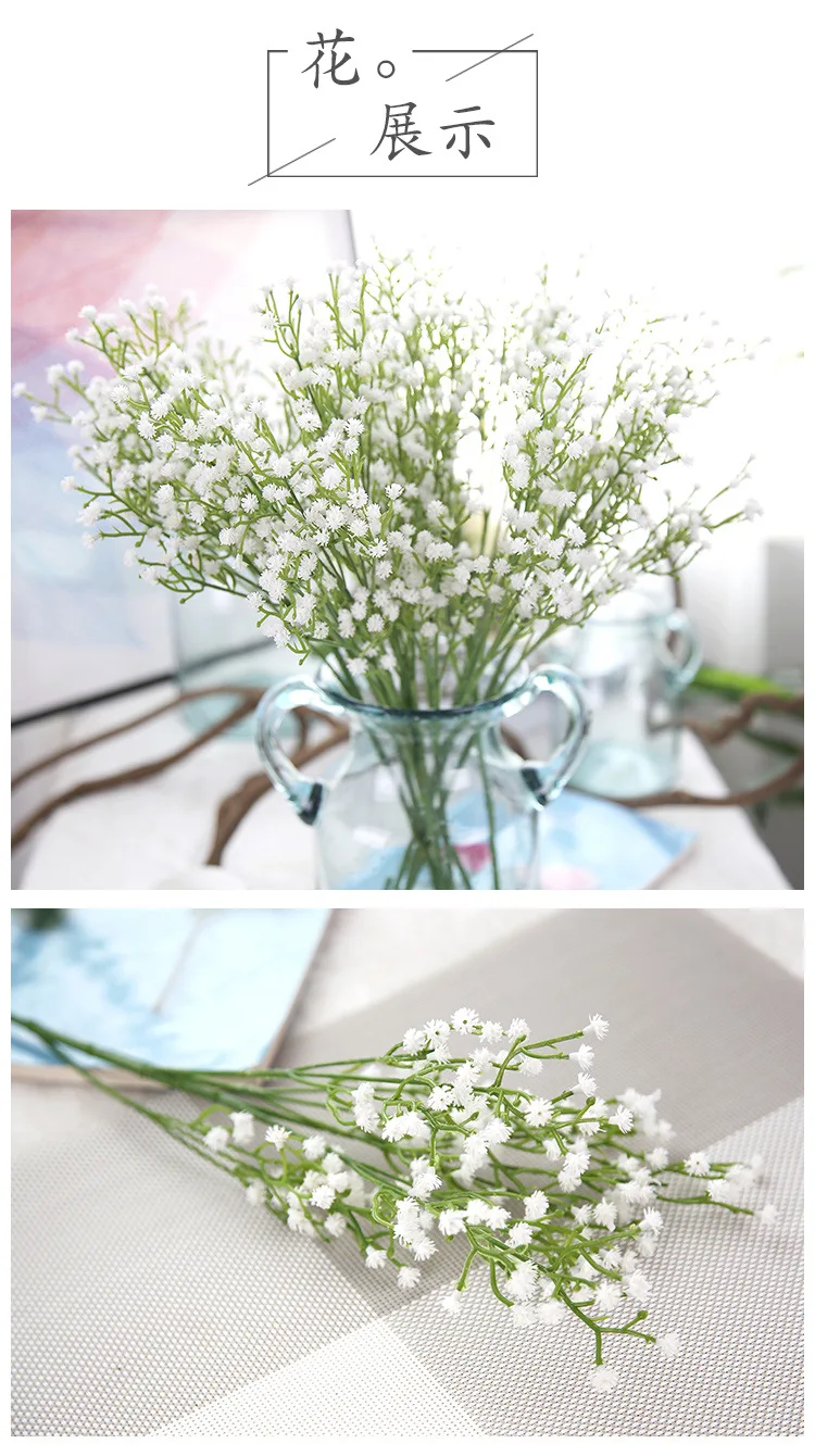 5/10 Stück Künstliche Pflanzenbündel Schleierkraut-Blumenköpfe für Heim, Zimmer, Garten, Deko-Zubehör, Kranz, Hochzeit, DIY-Geschenk, Künstliche Tischdekoration – Detail 3