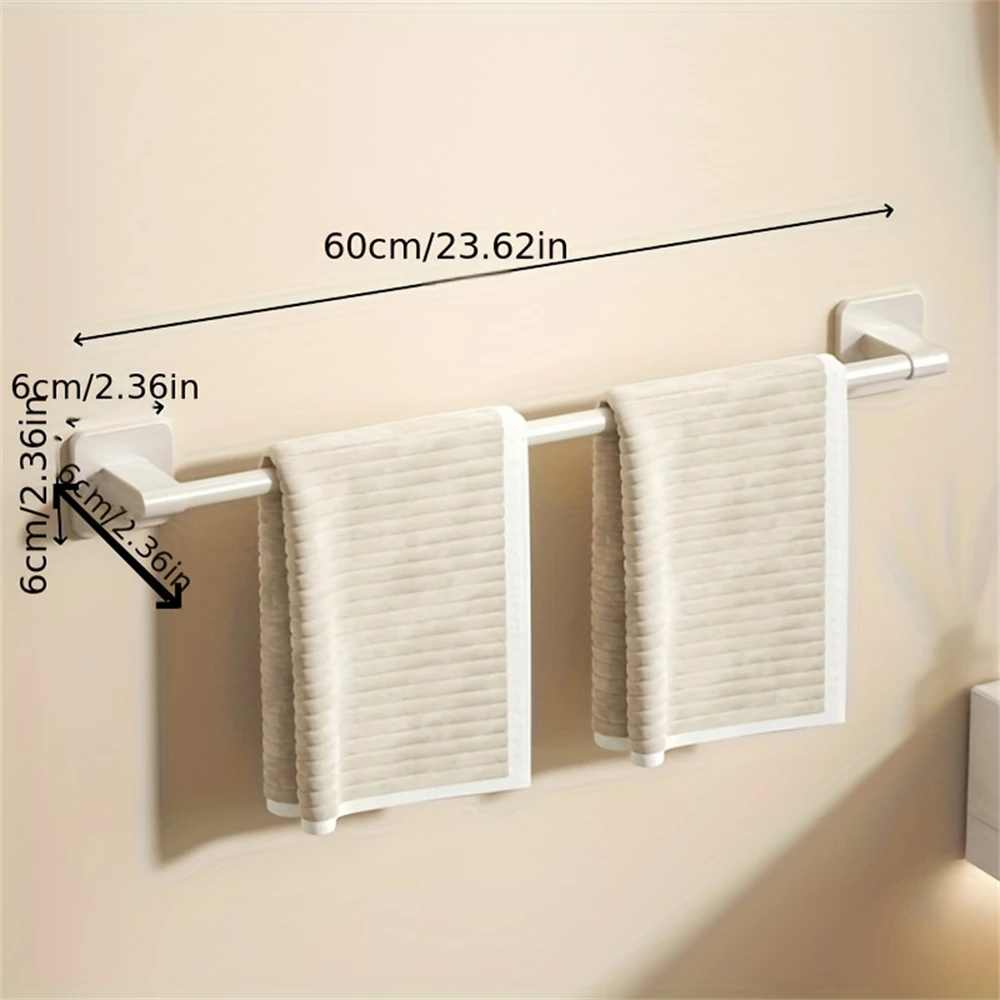 1 Piece Of Bathroom Facilities White Non-Perforated Wall-Mounted Bathroom Towel Bar Size 40-60cm Storage Rack Towel Rack