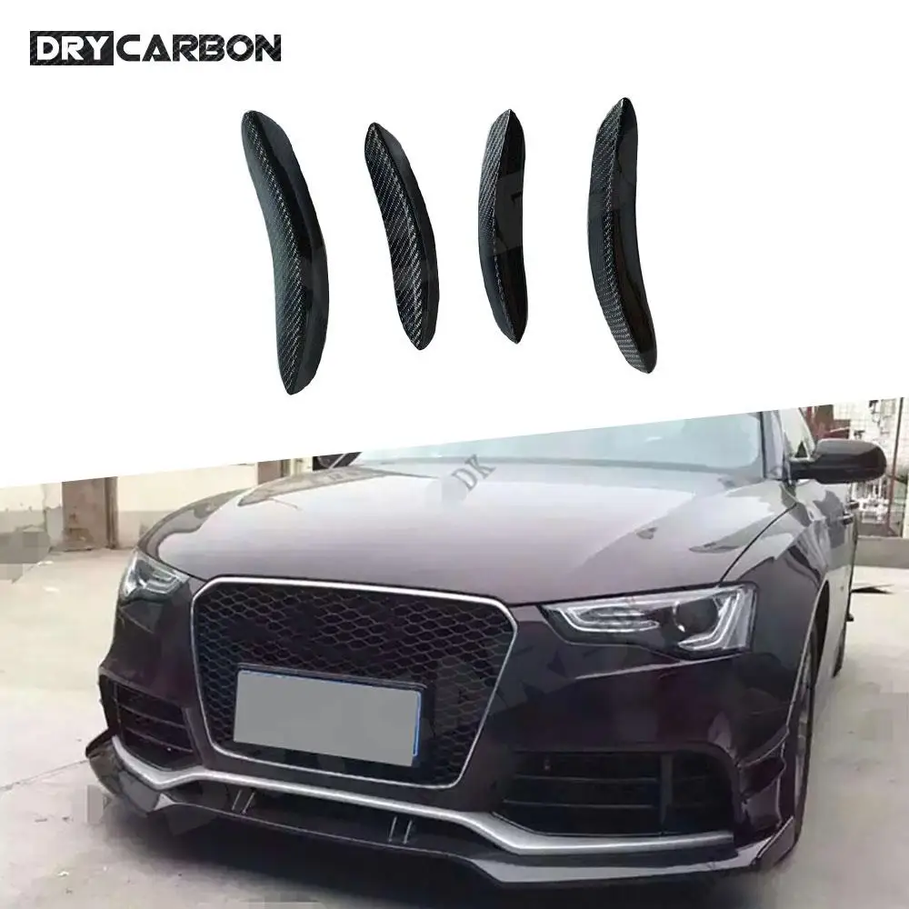 

for Audi RS5 B8.5 2012 2013 2014 2015 2016 Car Side Fins Trims Accessories Carbon Fiber Front Bumper Side Splitters Spoiler