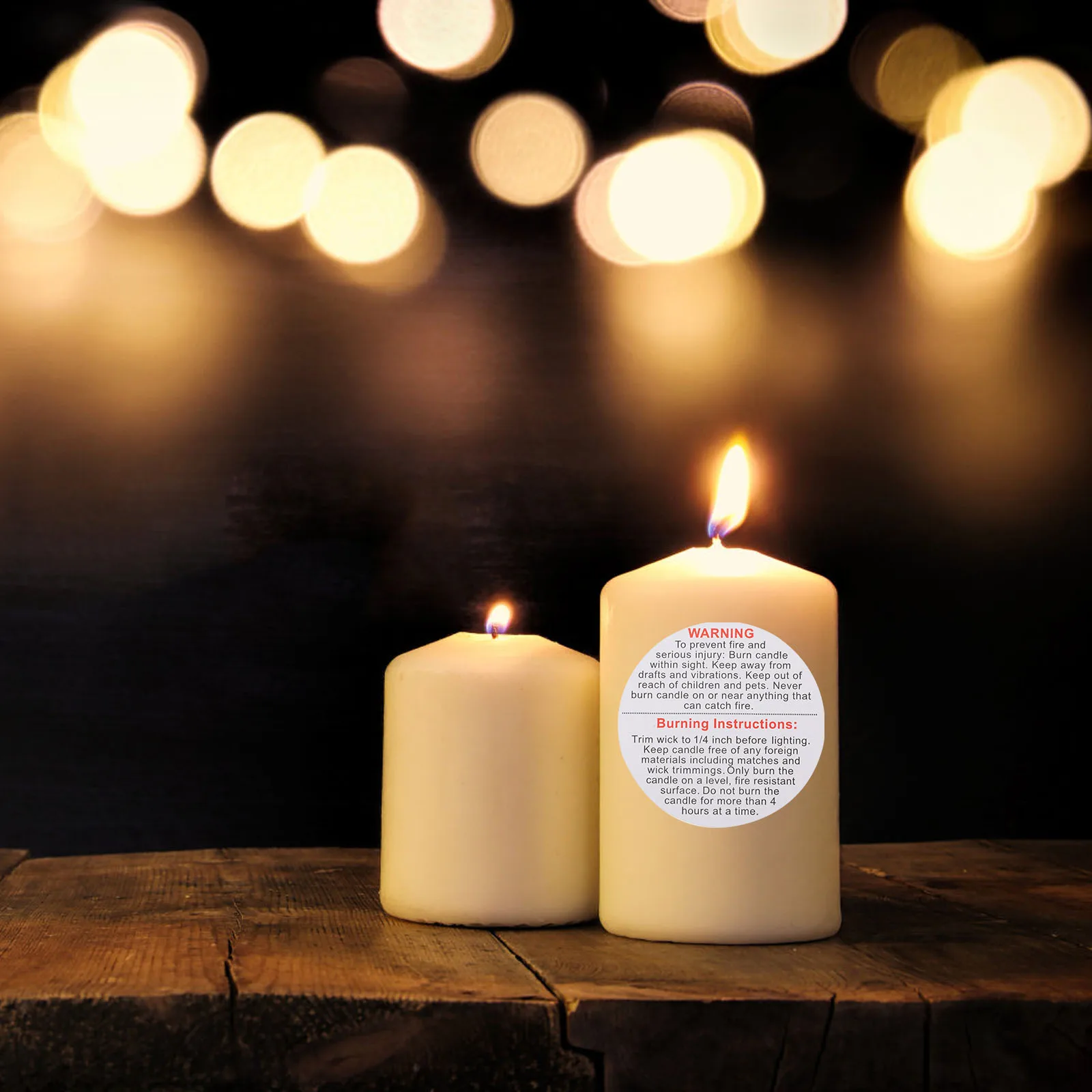 Warning Labels Waterproof Self-Adhesive Stickers For Making Diy Jar Container Scented Candles Wax Melts