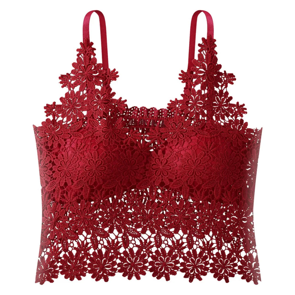 Summer Women V Neck Lace Cami Top Sexy Hollow Out Aesthetic Sleeveless Vest Stylish Basic Layering Under Shirt