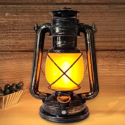 Rechargeable Retro LED Table Lamp 3 Lighting Mode Vintage Desktop Atmosphere Light Portable Lanterns Hanging Travel Camping Lamp