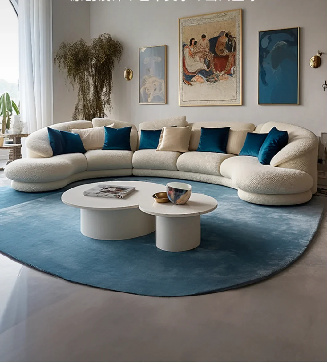 Art fabric curved sofa Italian modern light luxury furniture international sofa