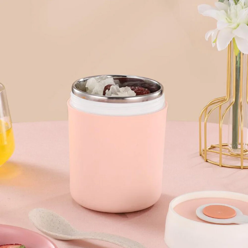

1Pcs Pink Thermal Soup Cup 500ml Stainless Steel Insulated Leak Proof Lunch Box Large Mouth Easy Clean Soup Mug