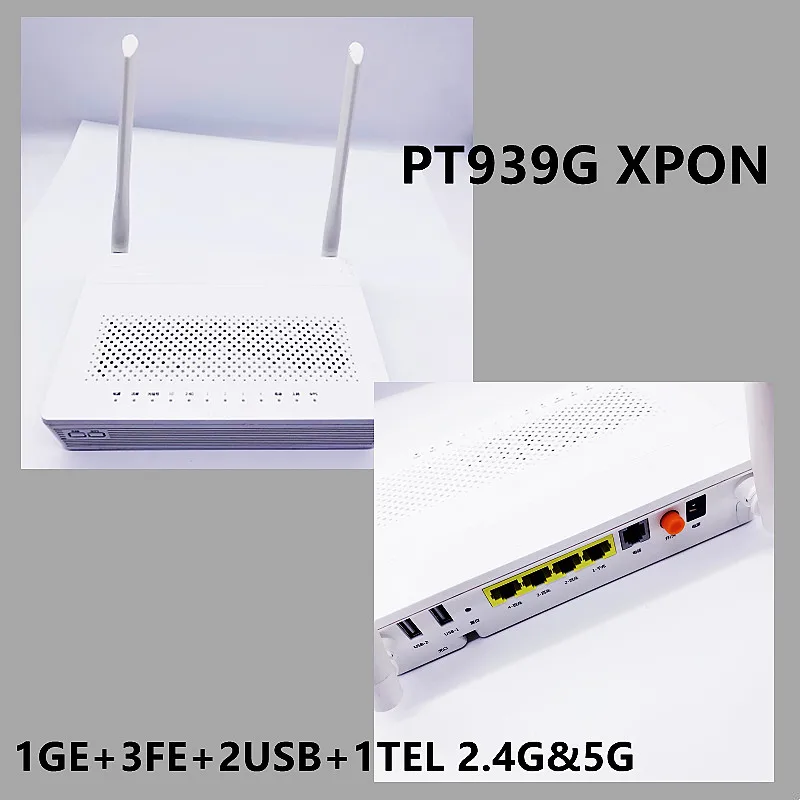 

FTTH PT939G Xpon Second hand ONU 1GE+3FE+2USB+1TEL WIFI 2.4G&5G Dual Band ONT SC UPC ONT Used FTTH Optical Fiber Terminal Router