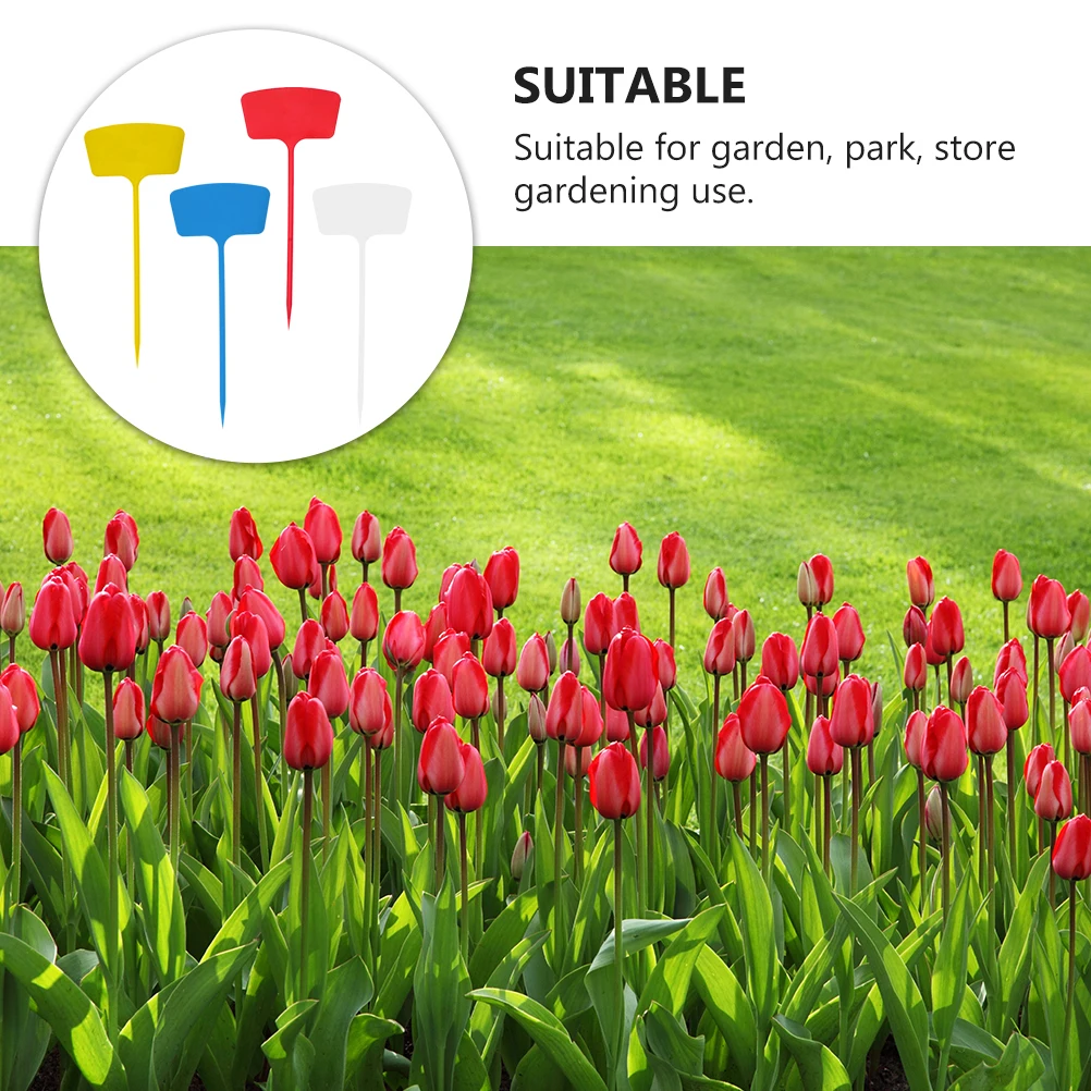 

Garden Label Plant Sticks Plastic Ground Insert Card Durable PP Waterproof Sunproof Portable Vegetable Field Display Flower