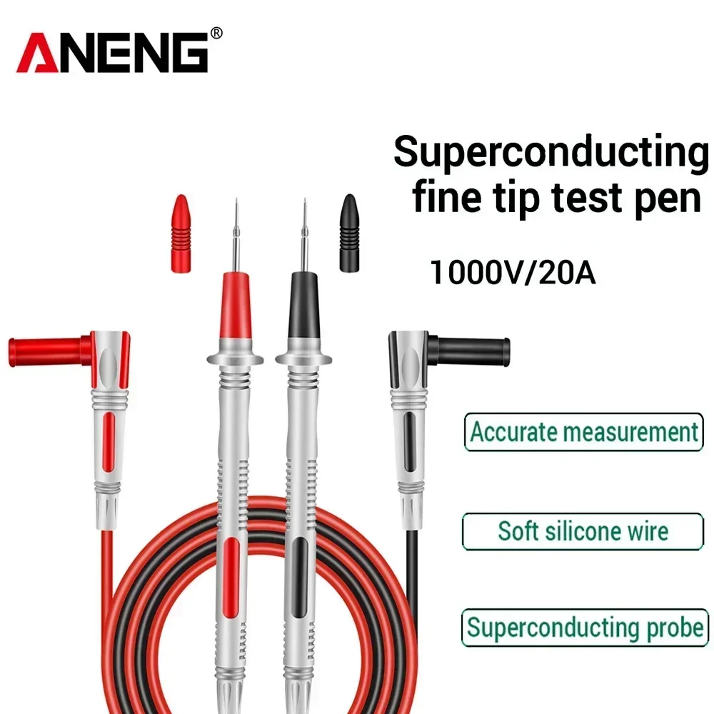 Universal Multimeter Test leads Instrument accessories PT2020 High Quality Silicone 1000V 20A Steal Needle Wire Tester Pen Tools