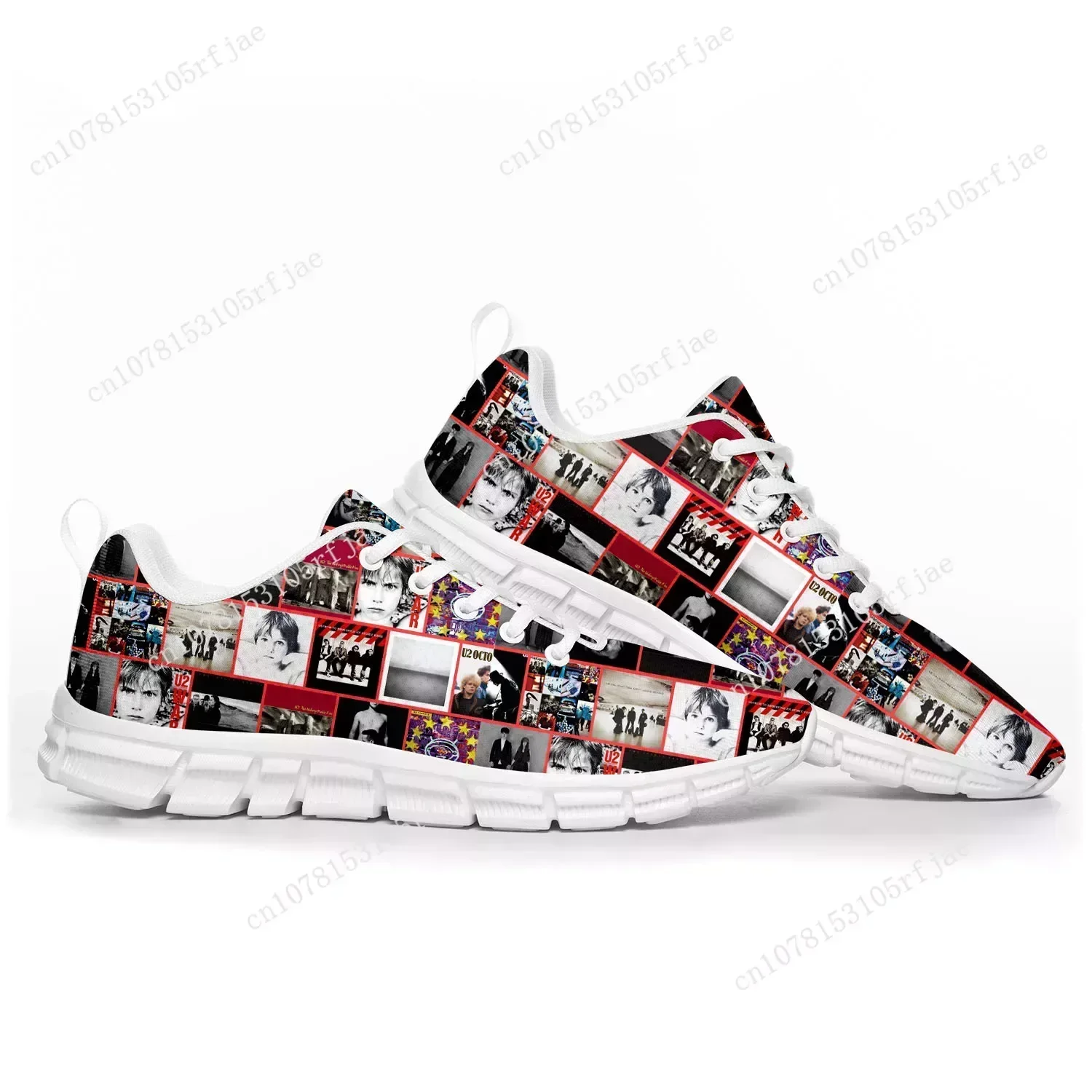 U2 Rock Band Fashion Punk Sports Shoes Mens Womens  Sneakers Casual Custom Couple Shoes White