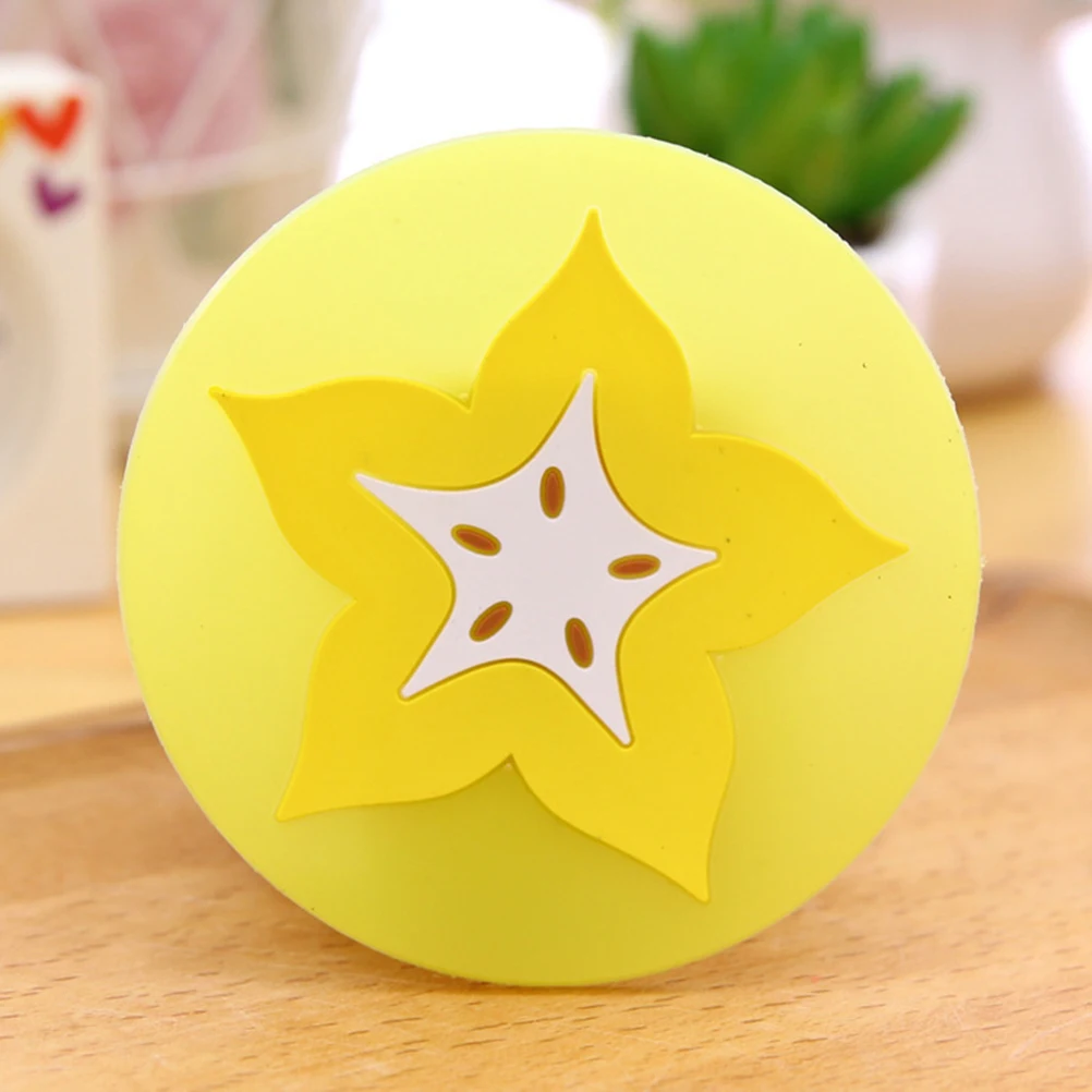 

5 Pcs Fruit Coasters Car Cup Holder Kitchen Cupholder Round Pad Silicone Mat Soft Rubber