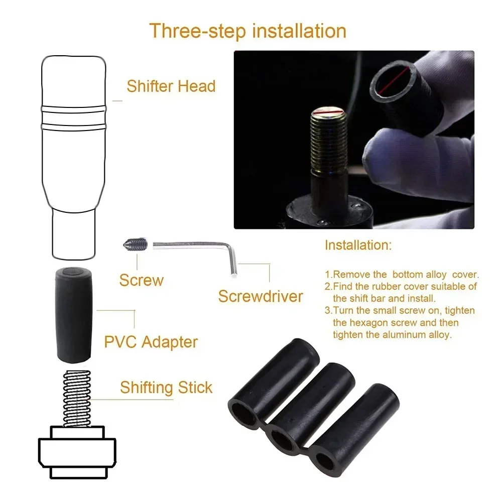 Car Universal Aluminum Gear Shift Knob 9.5cm Manual Transmission Shifter Lever Head Interior Mod Parts