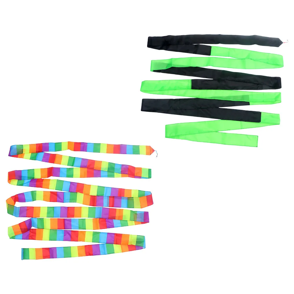 2 szt. Tęczowe ogonki do latawca, kolorowe wstążki, włókno chemiczne, ogonki z tkaniny, akcesoria do latających na zewnątrz, złącze w zestawie dla