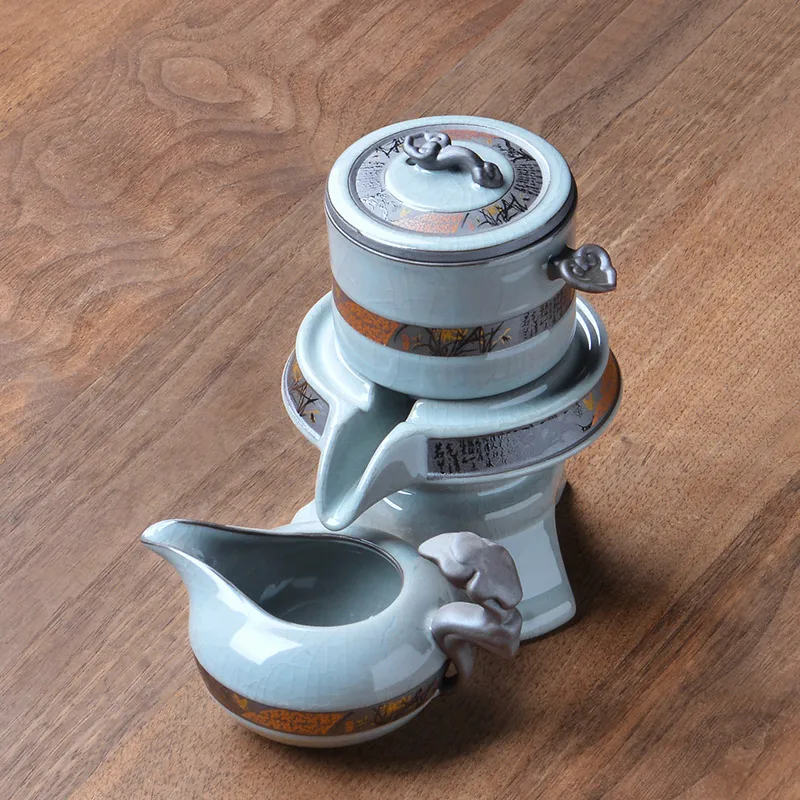 

Ленивый камень, шлифовальный чайный сервиз, одиночный бытовой чайник, вращающаяся вода, автоматический чайник кунг-фу, набор чайных чашек, аксессуары