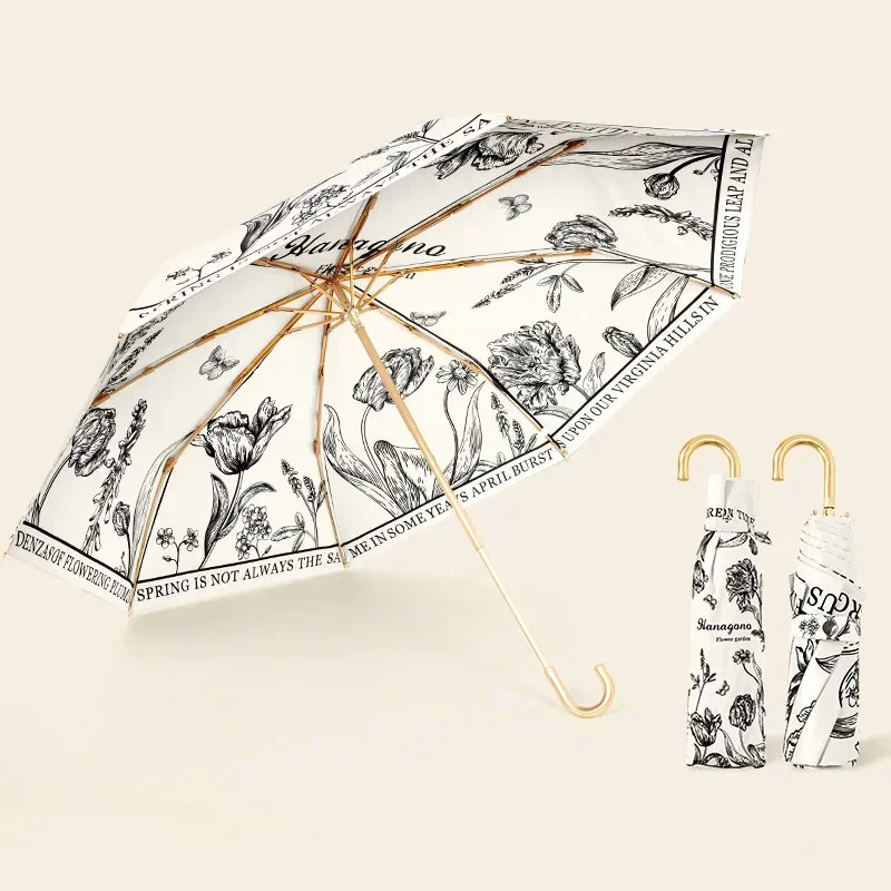 Creative flower umbrella. Double umbrella man. Lady.3 Fold... Uv parasol parasol wide-brimmed hat