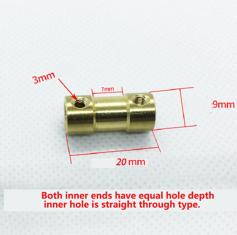 2Pcs 2mm~6mm  Motor Shaft Coupling Coupler Connector Sleeve Adapter Brass Transmission Joint for RC Model