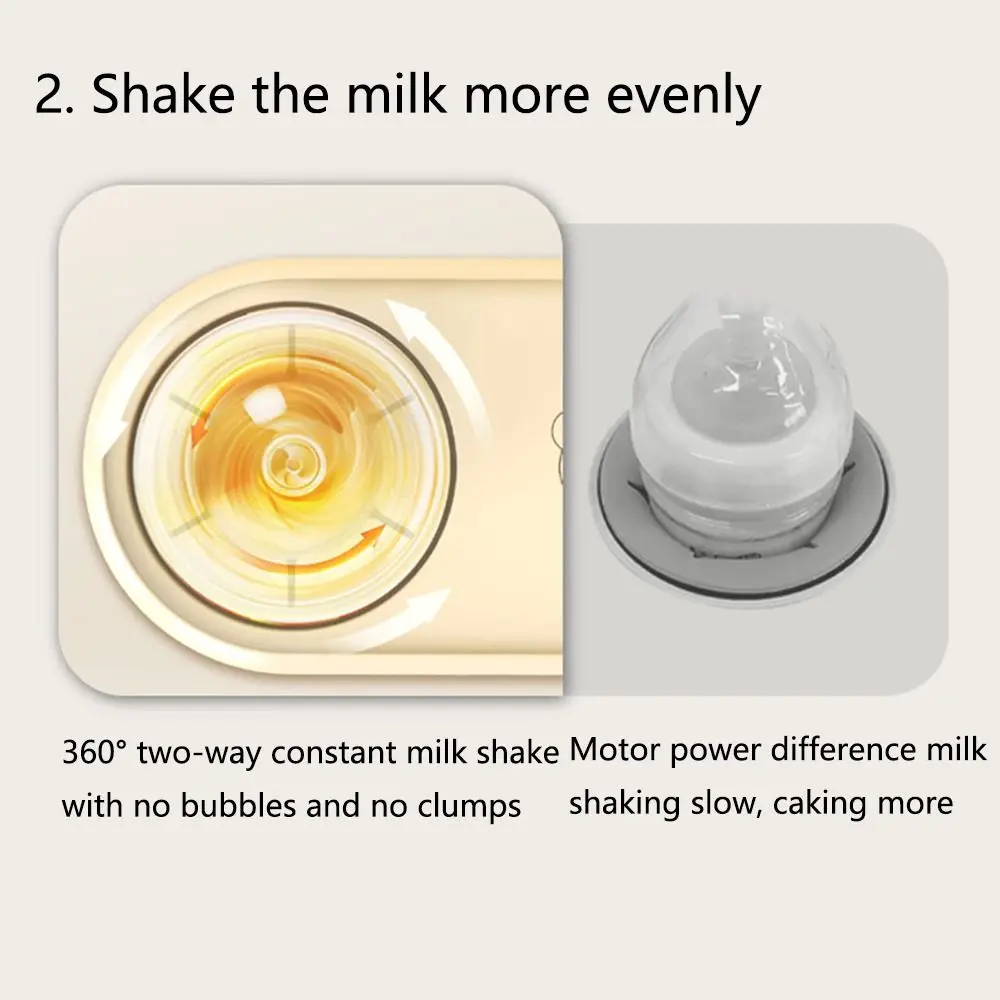 Adjustable Milk Bottle Warmer Low Noise with Shake Function Electric Milk Blender 3 Modes Convenient Waterless Bottle Warmer