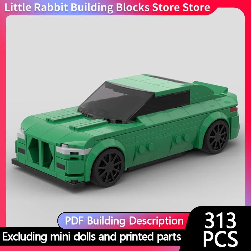City Car Model MOC Building Bricks M3 G80 High Performance Sedan Modular Technology Children Holiday Gifts Assemble Toys Suit