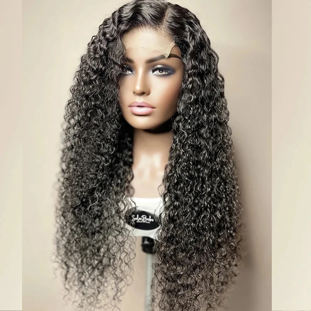 

Long 26” 180Density Black Kinky Curly Lace Front Wig Matched All Skins Glueless Heat Resistant Preplucked BabyHair Daily Wig