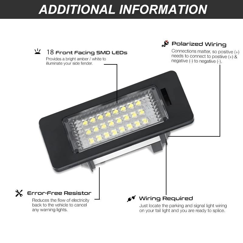 2X White LED Car License Plate Light Bulbs Auto Accessories For BMW E46 X5 E70 X6 E71 E72 E90 E92 E93 E91 M3 E39 M5 E60 E61 E82
