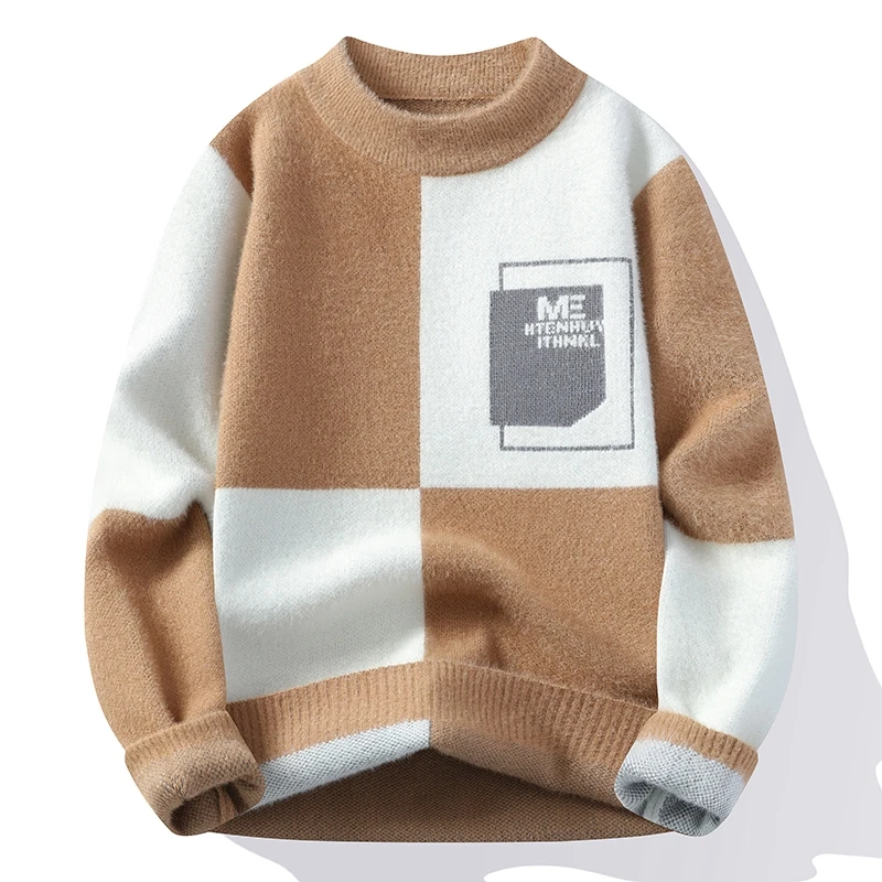 Men's Fashion casual Sweaters 2024 autumn and winter slim fit Men sweater Thicken Warm wool pullovers full size M-4XL