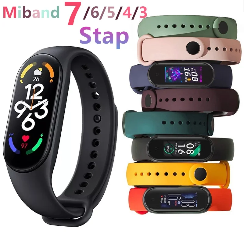 Paski do Xiaomi Mi Band 7 6 5 4 3 Silikonowe Sportowe Wymienne Bransoletki Correa Xiaomi Smart Band 7 6 5 4 3 Akcesoria do Pasków — 2