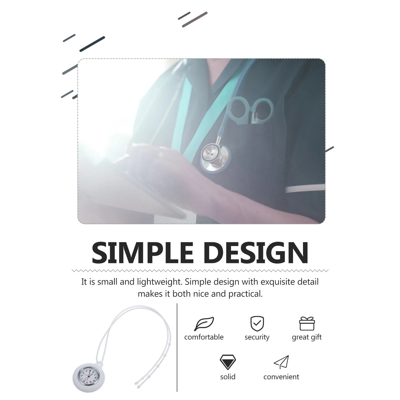 

1Pcs Medical Silicone Hanging Watch for Nurse Doctor Lightweight Shockproof Portable Pocket Watch with Precise Movement Stylish