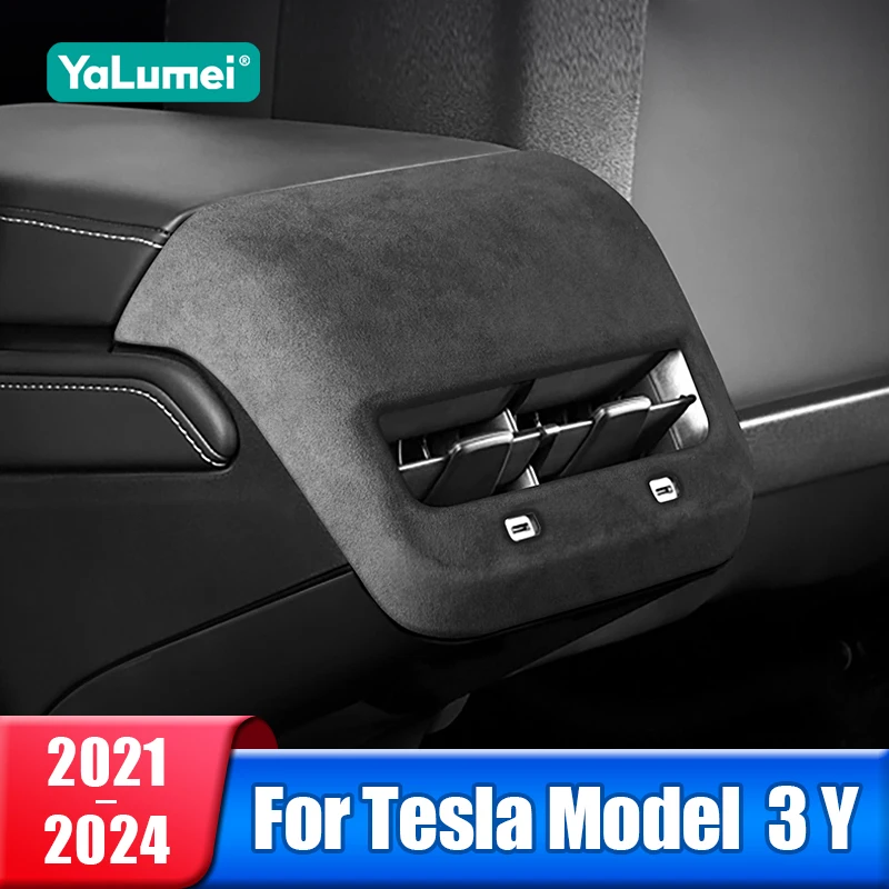 

Car Rear Air Conditioning Vent Outlet Trim Frame Cover For Tesla Model Y Model 3 2021 2022 2023 2024 Accessories