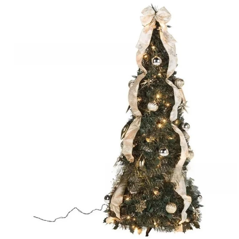 

Christmas Champagne White Ornament Set Christmas Tree Telescopic Tree Gift Ornament