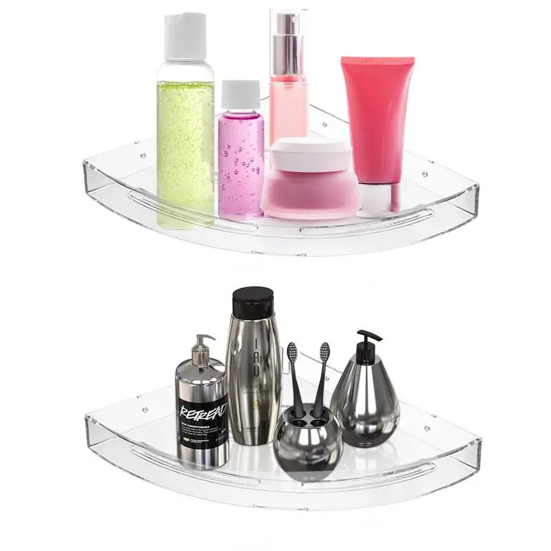 Luxury Acrylic Bathroom Shelf punch free corner shelf bathroom storage rack transparent storage organizer bathroom accessories