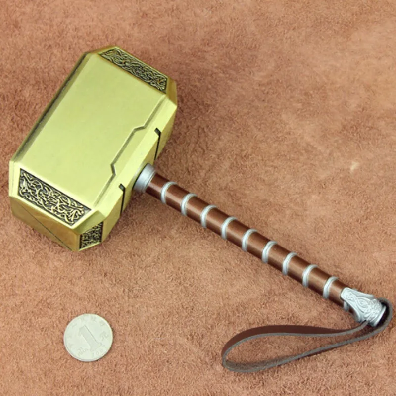 Figuras de acción de superhéroes de Los Vengadores, modelo de aleación de Thor Mjolnir de Marvel, 20cm, adorno de cobre plateado, juego de regalo, Juguetes