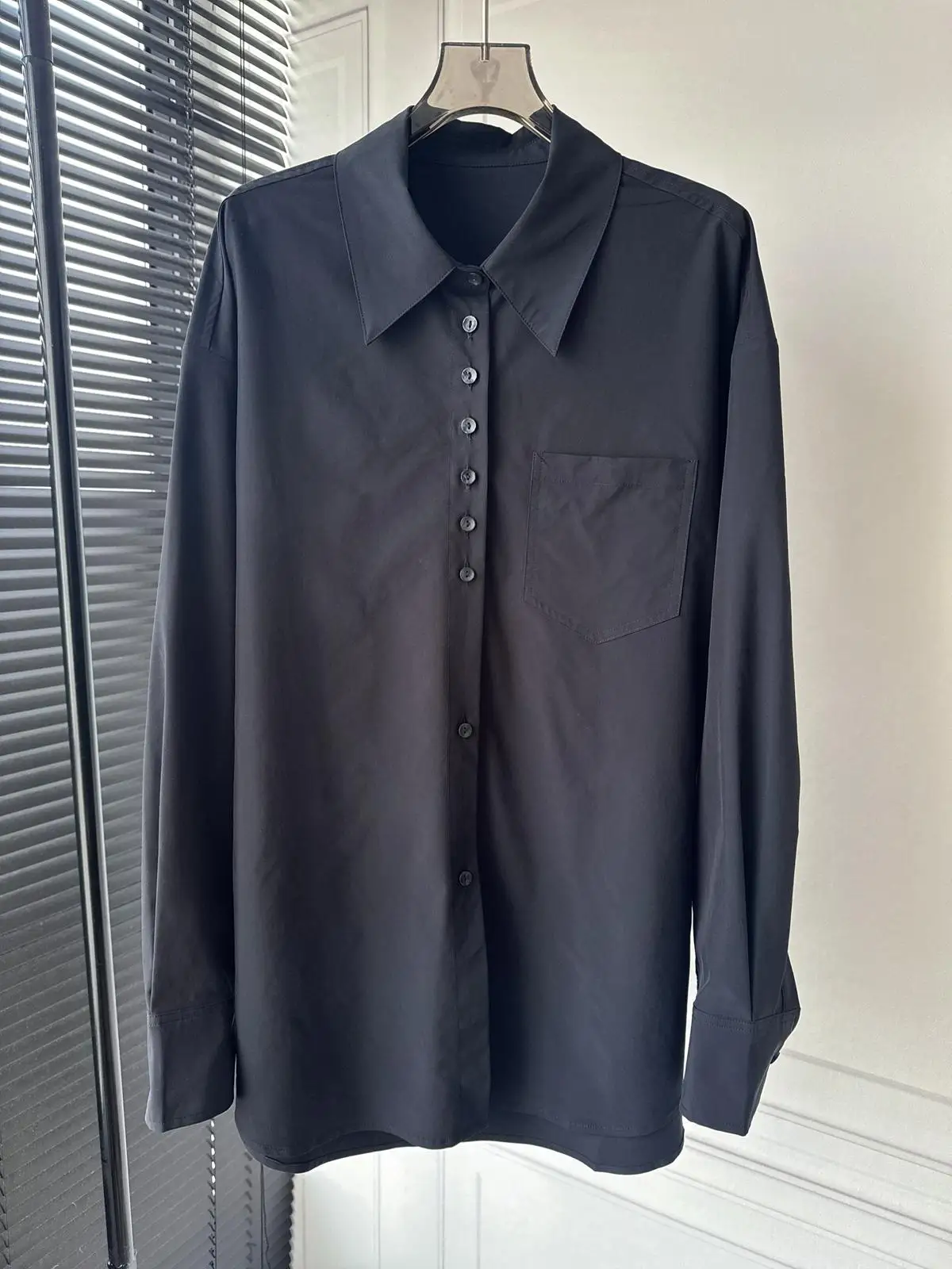 

Marmusen Women's Loose Fit Long Sve irt Single ket Button up Cotton Polyester Blend Warm Simple Sle Commute Faion