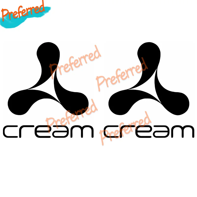 2x Cream Logo Sticker Trance Dance House Dj Flight Case Customizable in Any Sticker Size -No Background