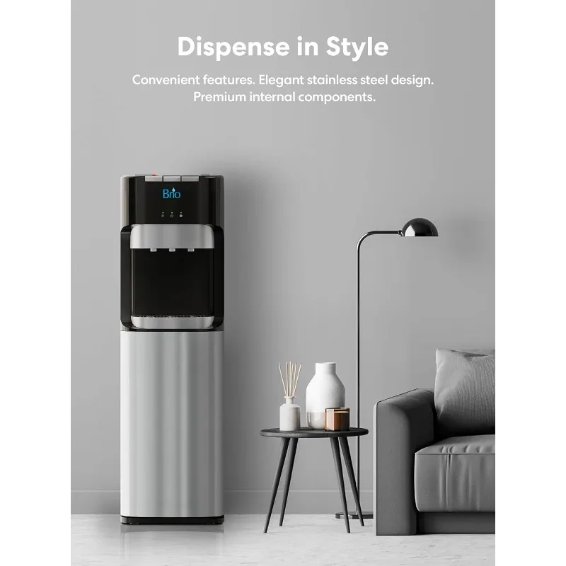 Brio 400 Series Self-Cleaning UV Bottleless Water Cooler Dispenser - with 2-Stage Water Filter and Installation Kit