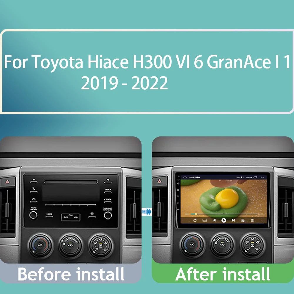 Android For Toyota Hiace H300 VI 6 GranAce I 1 2019 - 2022 Car Radio Multimedia Auto Video Player Carplay GPS Navigation No DVD