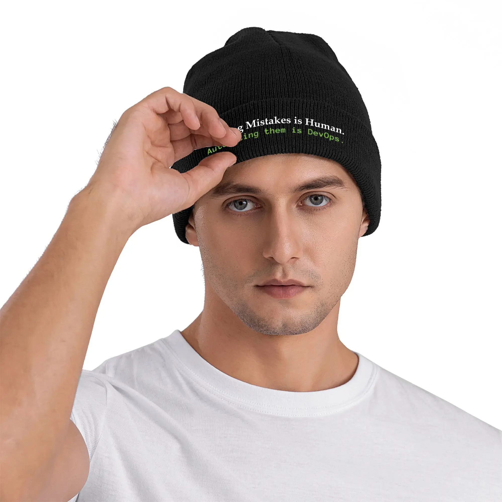 Gorros de programador de errores automáticos para hombres y mujeres, gorros holgados, gorro acrílico, Otoño e Invierno