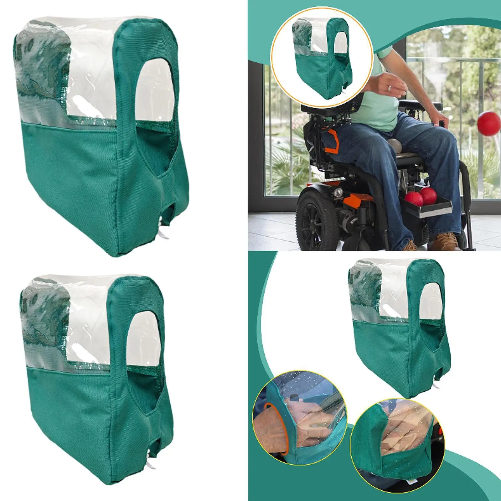 Power Joystick Protector Cover Universal Waterproof Oxford Cloth Armrest Panel Shield for Electric Wheelchairs