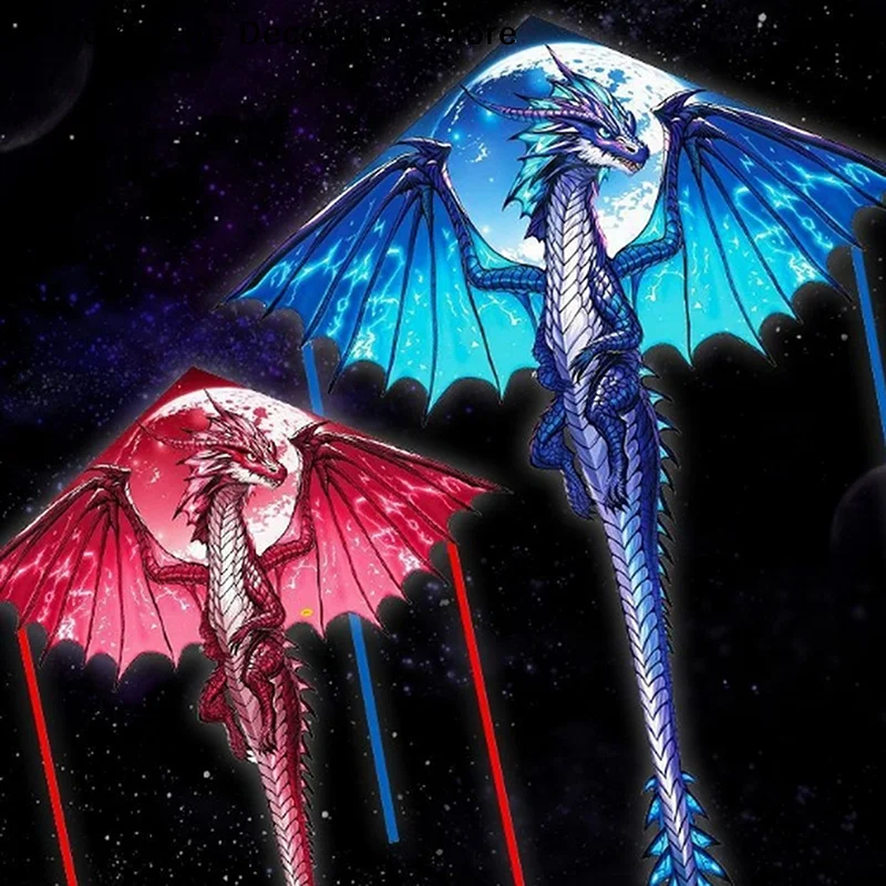 

【TG】1 Piece 1.4M Large Cartoon Dragon Kite For Kids And Adults Huge Pterosaur Kite Come Tail Easy To Fly Kites Outdoor Toy