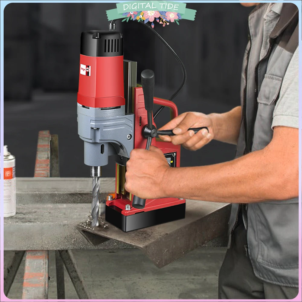 

220 В мощная магнитная дрель, маленькая резьба, сильная магнитная всасывающая настольная дрель, полый сверлильный станок, образец стальной пластины