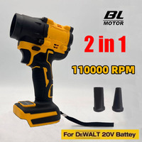 For DeWALT 20V Battery 2-in-1 Brushless Turbo Blower Jet Fan & Vacuum Cleaner High Speed 110000RPM Handheld Dust Blowing Tool