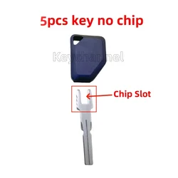 Keychannel 5pcs Transponder Key Shell Chip Head Case with Chip Place for Volvo Ignition Key Heavy Equipment Excavator Key