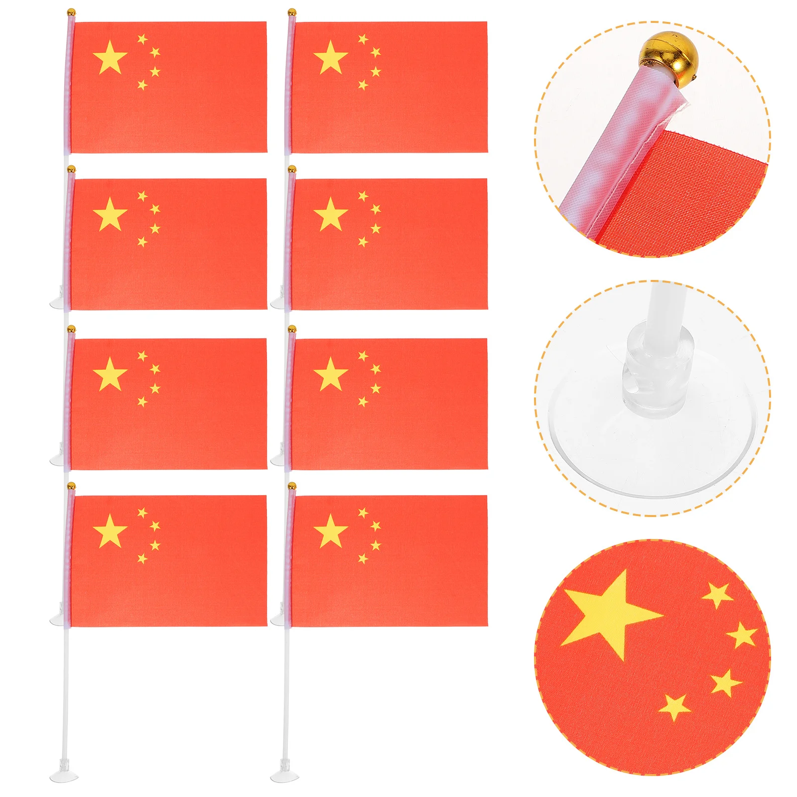 

15Pcs Plastic Car Flagpoles Suction Type Set White Window Mountings Flagpole Bases Portable Durable Accessories