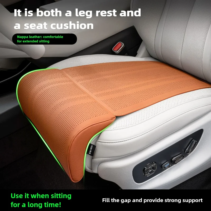 Car Seat Footrest Extended Driver Passenger Leg Rest Breathable Car Seat Non-slip Leg Support Pad for Long-distance Driving