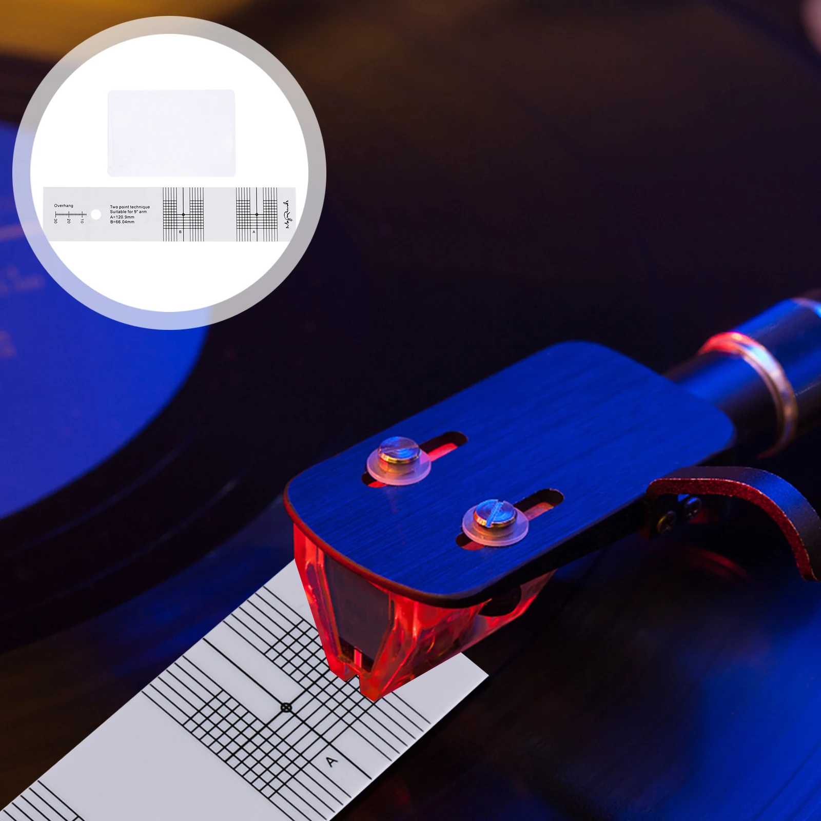 

1Set Record Player Calibration Tool Lightweight Durable Acrylic Clear Scale Vinyl Machine Measuring Device Magnifier Included