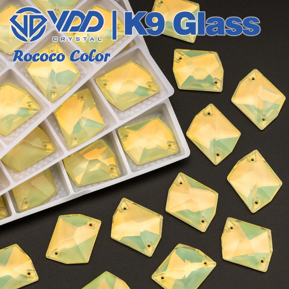 VDD 17x21mm Cosmic Rococo-L.Yellow K9 Glas-Nähsteine zum Aufnähen, AAAAA Kristall-Flachsteine für Bastelarbeiten, Kleidungsdekoration – Detail 7