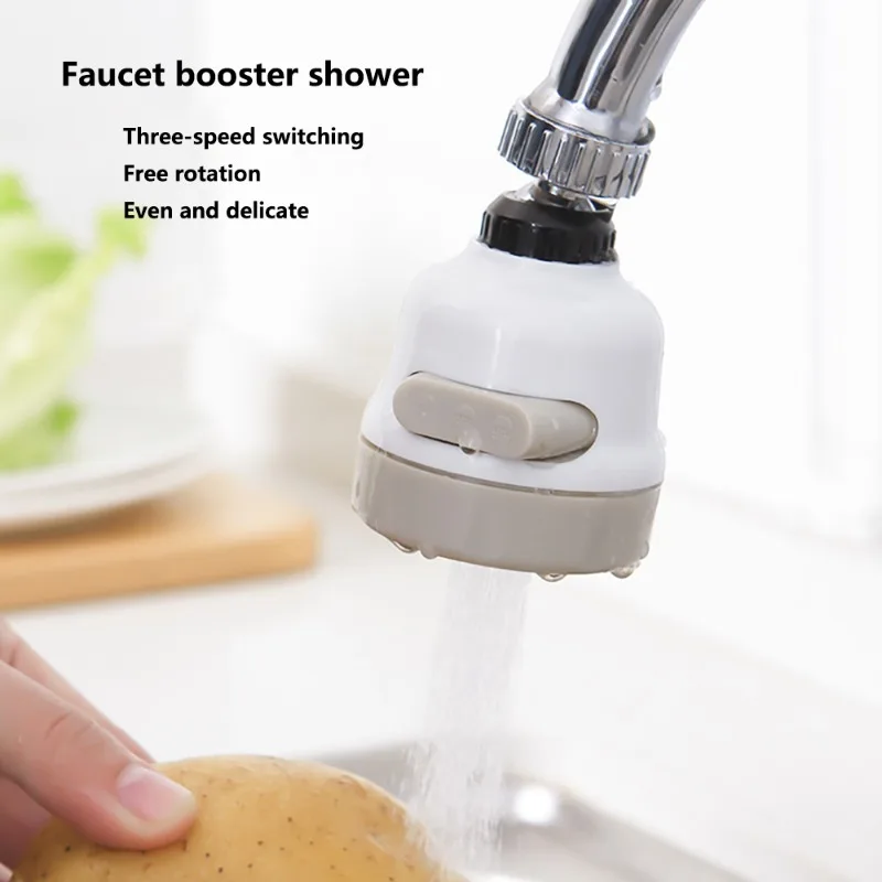 Kitchen Faucet 360 Degree Swivel Three Gears Can Be Adjusted Water Saving Aerator Sprayer Filter Diffuser Bath Faucet Connector